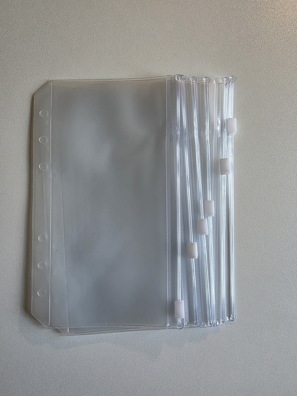 A6 Cash Envelopes Clear Plastic Zipper Organizer Pouches - Set of 6